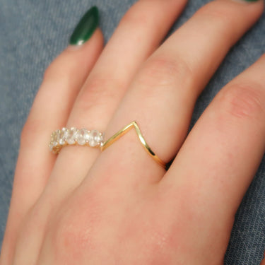 Gold V Shape Ring